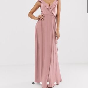 Elegant Pink Ruffle Dress